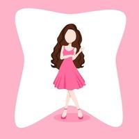 Pink Fashion Doll vector