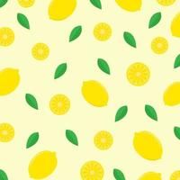 Illustration vector design of seamless pattern of lemon