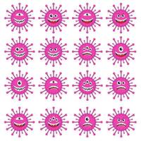 Illustration vector design of virus emoticon set