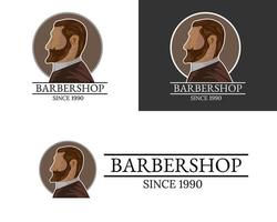 Illustration vector design of barbershop logo mascot template