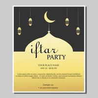 Illustration vector design of iftar party invitation template flyer, full editable.