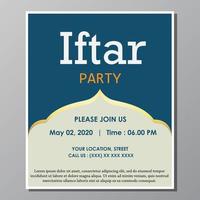 Illustration vector design of iftar party invitation template flyer, full editable.