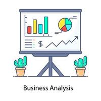 An icon of business analytics in modern flat style vector