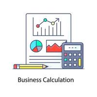 Business calculations calculator with business file vector