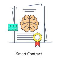 An icon of smart contract flat vector of settlement