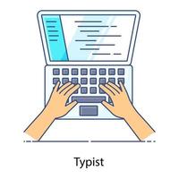 Typist icon style vector of clerical worker