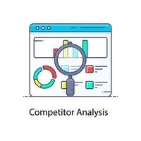 Vector of competitor analysis in modern flat style