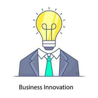 Business innovation icon person with bulb vector