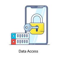 vector de acceso a datos smartphone con candado