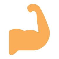 Strong arm, biceps in flat icon vector