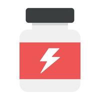 Bottle having supplements, health and diet medicine in flat icon vector