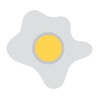 Fried egg vector style, breakfast in flat icon