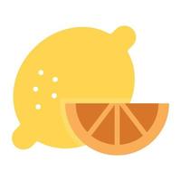 A flat icon design of lemon vector