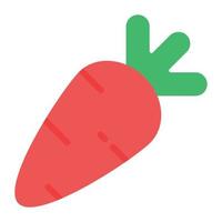 Carrot icon in flat style, root vegetable vector