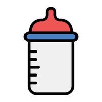 Baby feeder flat icon, milk bottle vector