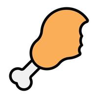 A bite of drumstick, flat icon vector