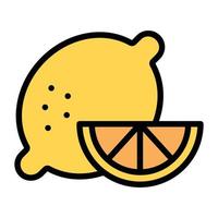 A flat icon design of lemon vector