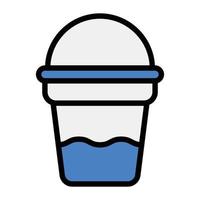 Takeaway smoothie in flat icon vector