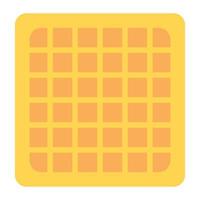 A batter dough patterned cookie known as waffle, flat icon art vector