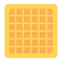 A batter dough patterned cookie known as waffle, flat icon art vector