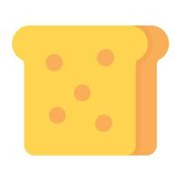 Two bread slices putted side by side, flat icon vector