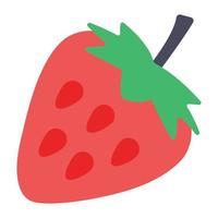 Strawberry icon in flat vector design.