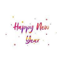 colorful happy new year text background vector