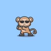 cool monkey thumbs up vector