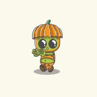 cute zombie pumpkin illustrator vector