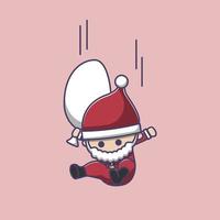 cute santa claus jumping from top to bottom vector