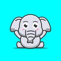 happy cute elephant vector