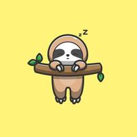 sloth hanging on a tree vector