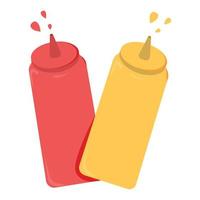 Ketchup and mustard vector