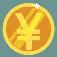 Yen gold coin vector