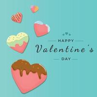 Valentine's Day card with cookies for lovers vector