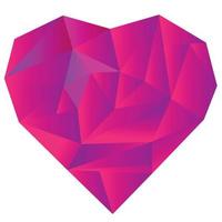 Crystal heart low poly vector