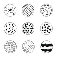 Set Doodle circular elements. Hand made scribble circle. vector