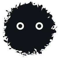 Cute black fluffy creature vector