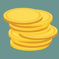 Golden coins. Stack of coins vector