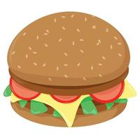 Burger traditional american food vector