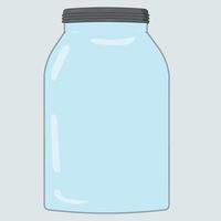 Empty glass jar with lid vector