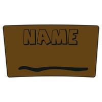 Rectangular brown nameplate vector