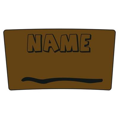 Rectangular brown nameplate