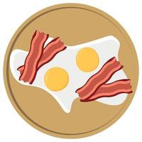 tocino y huevos vector