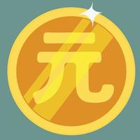 Gold coin chinese yuan local symbol vector