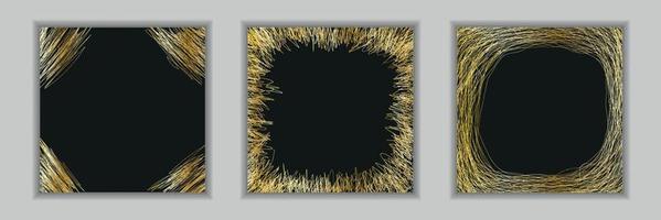 Black and golden background frame vector