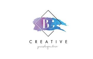 BG Letter Logo Circular Purple Splash Brush Concept. vector