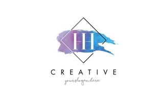 HH Letter Logo Circular Purple Splash Brush Concept. vector