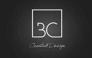 BC Square Frame Letter Logo Design with Black and White Colors. vector