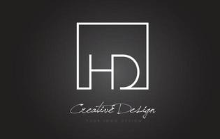 HD Square Frame Letter Logo Design with Black and White Colors. vector